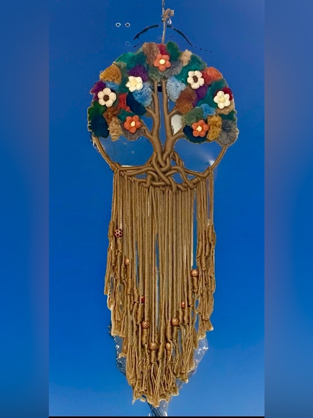 Handmade Multicolor Tree of Life Macramé Wall Hanging - Unbranded